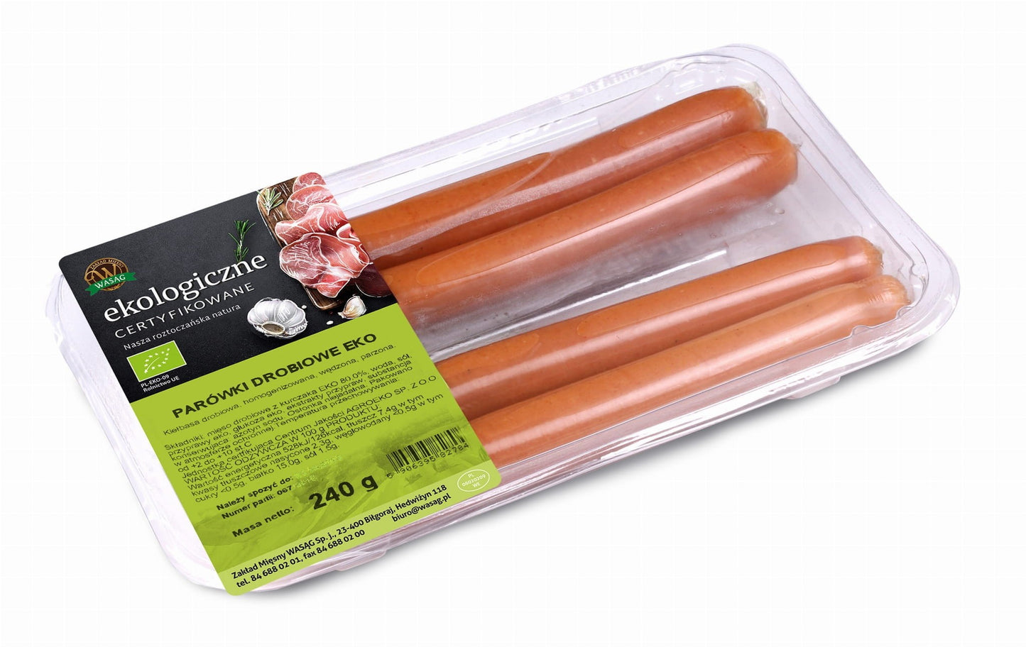 Parówki Drobiowe EKO 240g - WASĄG