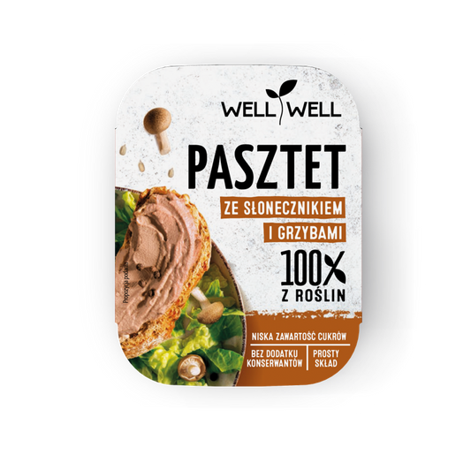 PASZTET WEGAŃSKI SŁONECZNIKOWY Z GRZYBAMI 115 g - WELL WELL